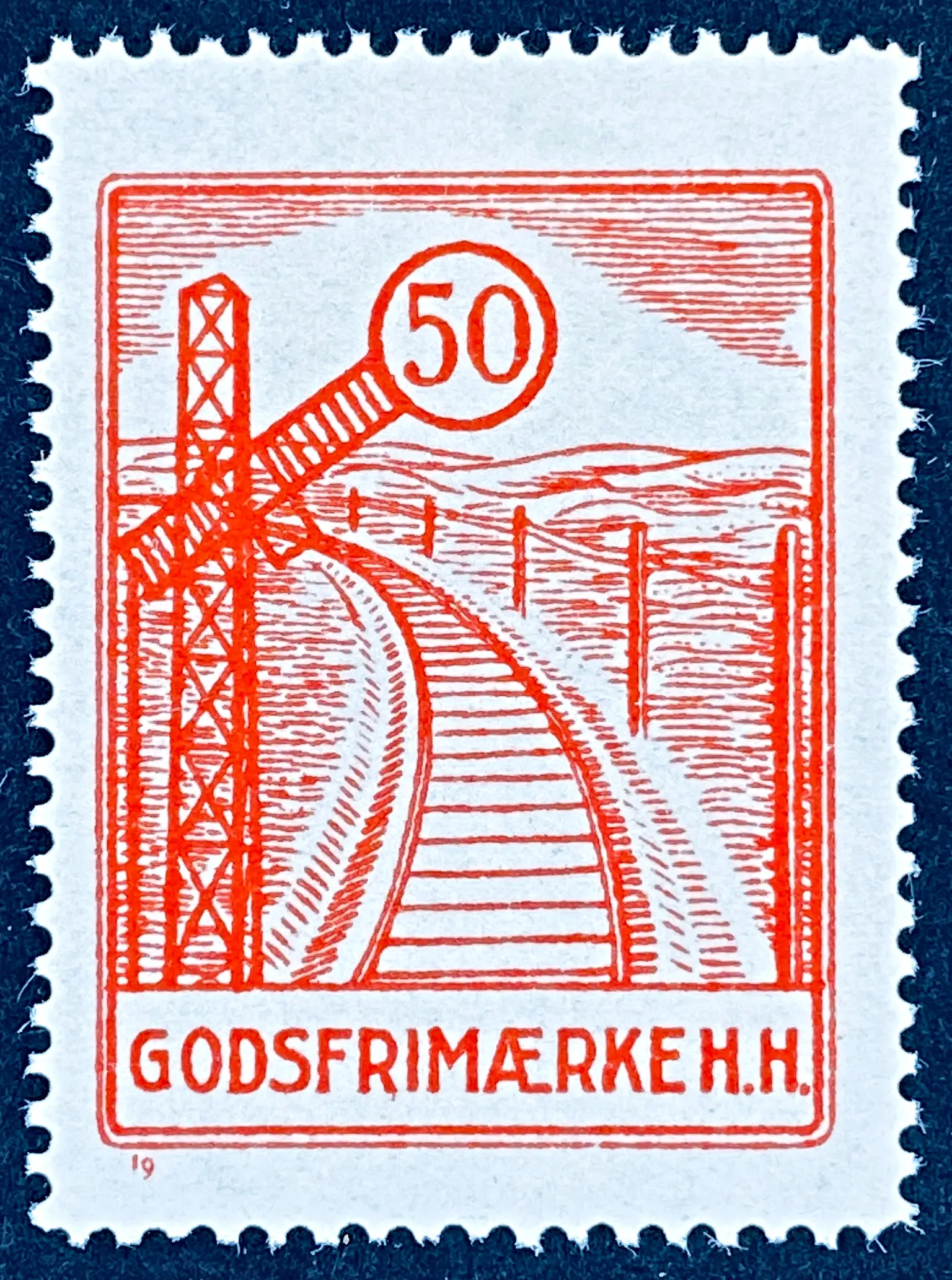 HH 17 - 50 Øre - Rød. HH 17 - 50 Øre - Rød.