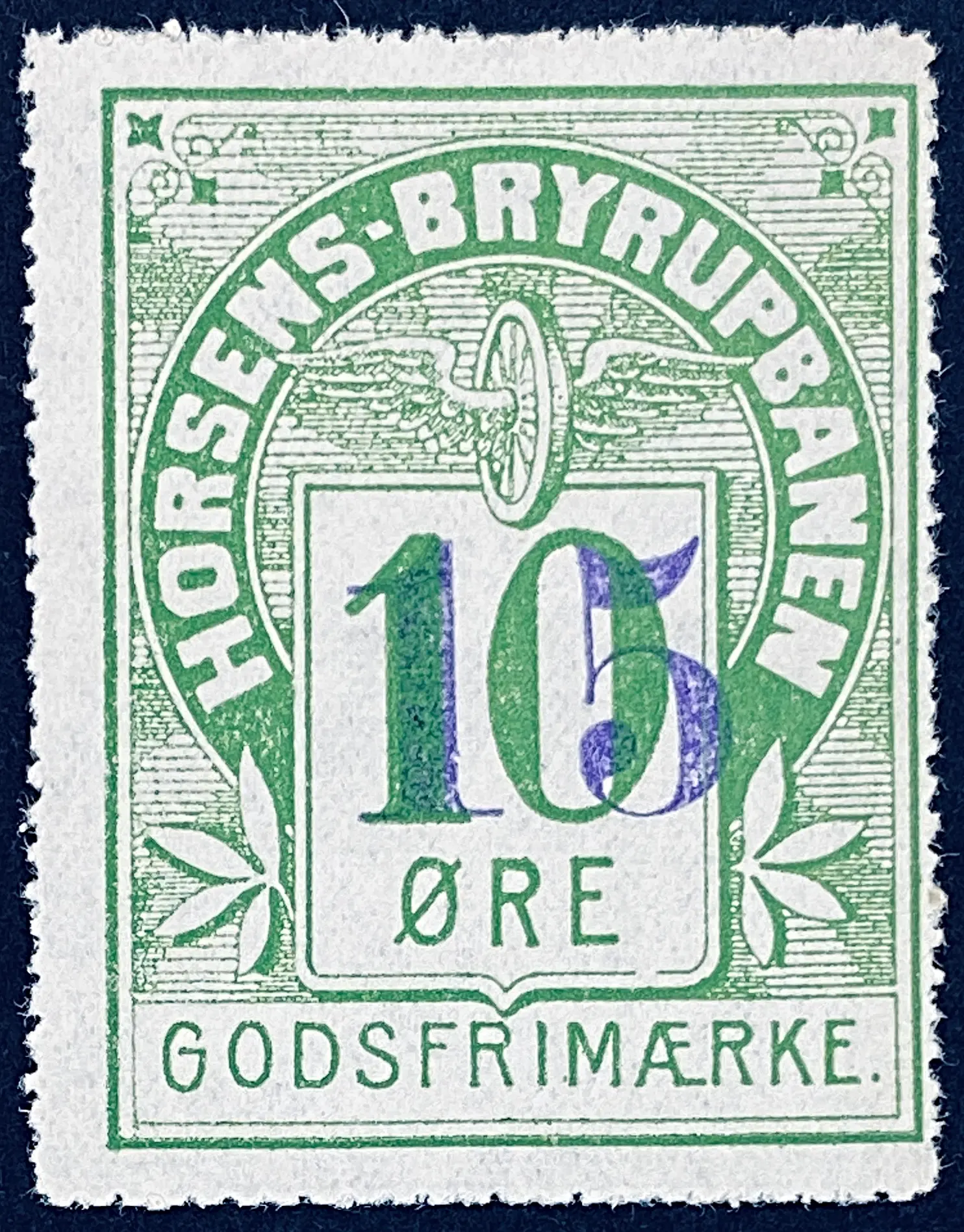 HBJ 7A - Provisorium (overtryk) 15 Øre på 10 Øre - Grøn. HBJ 7A - Provisorium (overtryk) 15 Øre på 10 Øre - Grøn.