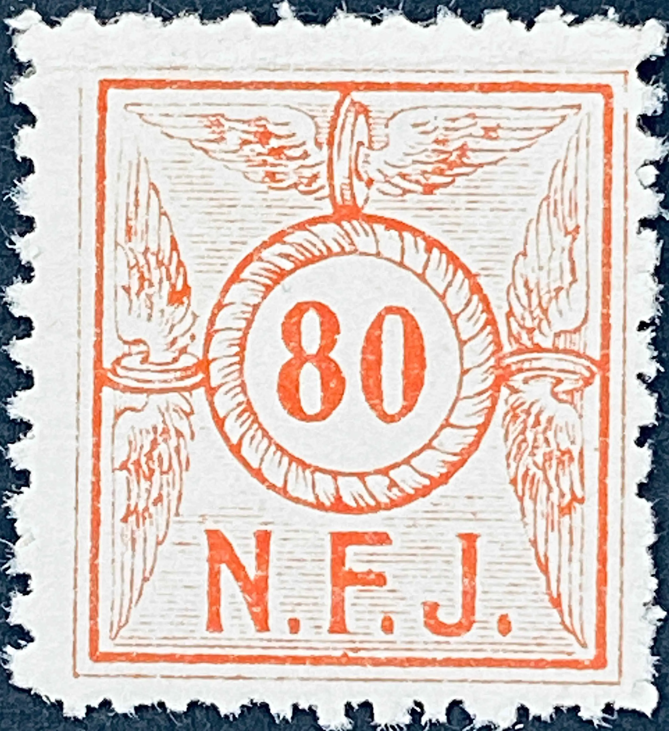 NFJ F7 - 80 Øre - Rød. NFJ F7 - 80 Øre - Rød.