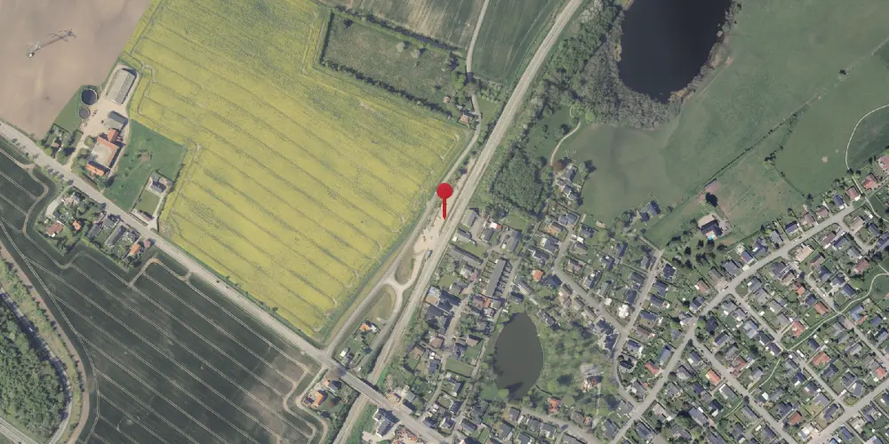 Historisk kort over Mundelstrup Trinbræt med Sidespor Historisk kort over Mundelstrup Trinbræt med Sidespor