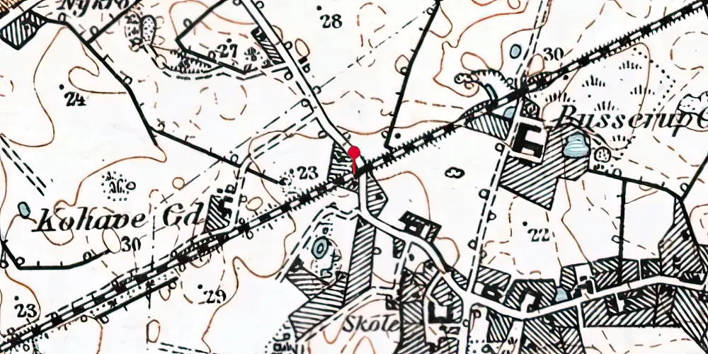 Historisk kort over Mørdrup Trinbræt