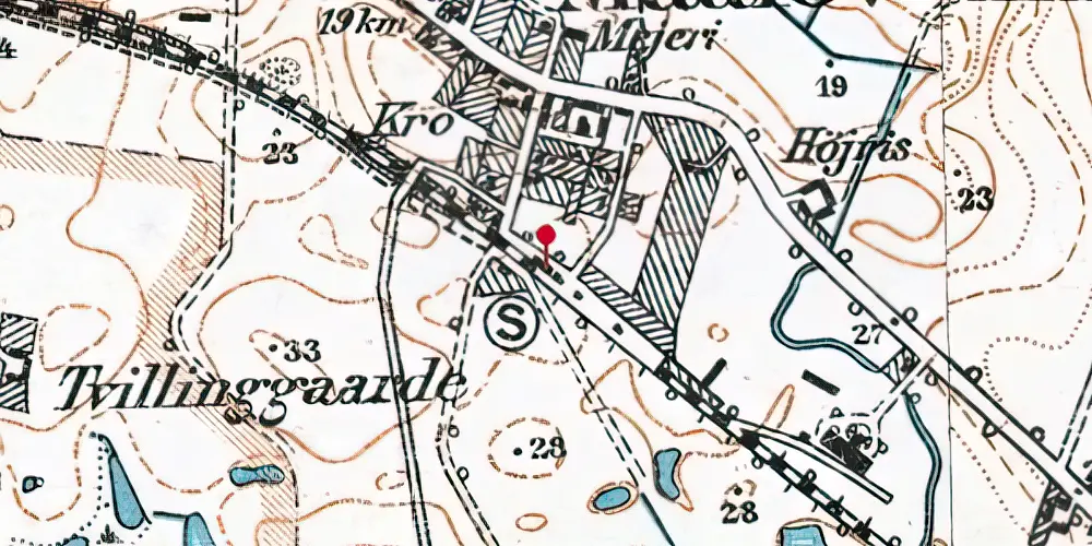 Historisk kort over Måløv Station