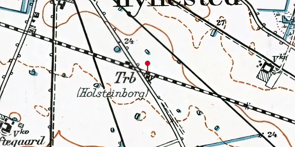 Historisk kort over Holsteinborg Trinbræt Historisk kort over Holsteinborg Trinbræt