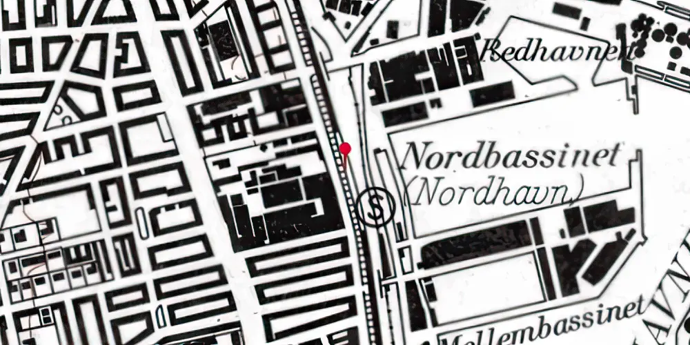 Historisk kort over Nordhavn S-togstrinbræt