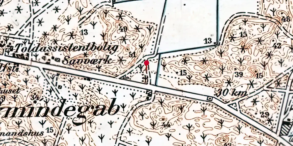 Historisk kort over Nymindegab Station