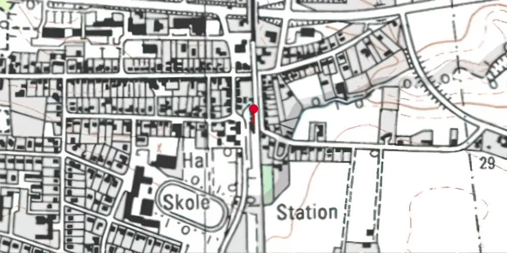 Historisk kort over Nørre Alslev Station [1872-2021]