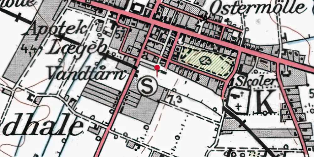 Historisk kort over Nørre Nebel Station