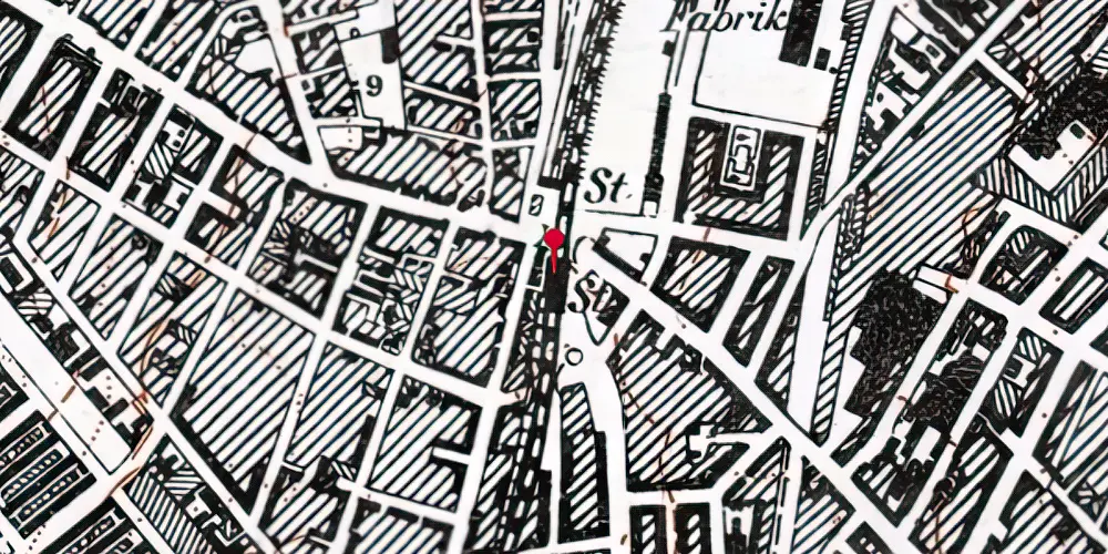 Historisk kort over Nørrebro S-togsstation