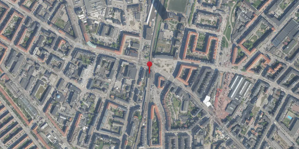 Historisk kort over Nørrebro S-togsstation