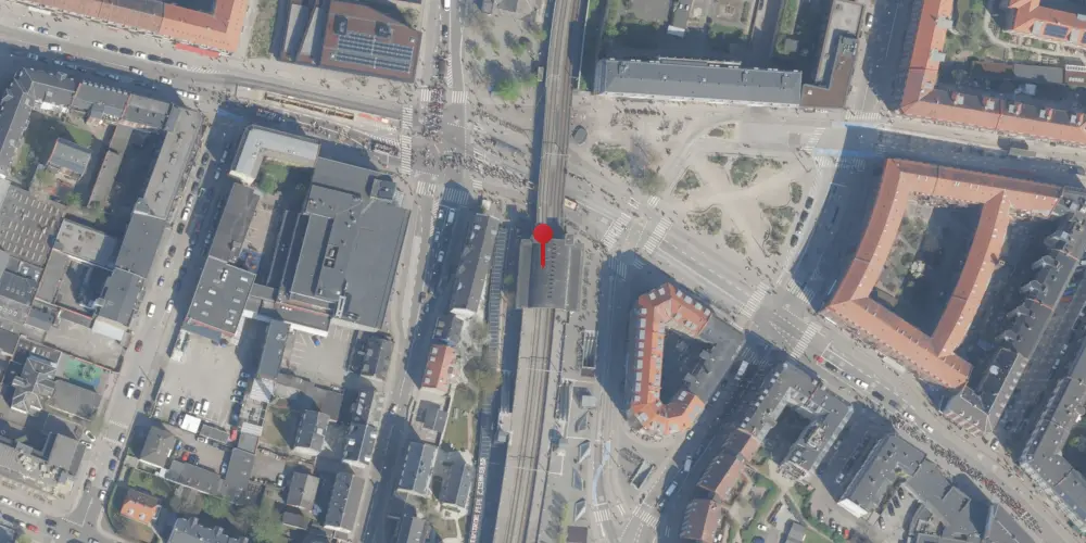 Historisk kort over Nørrebro S-togsstation