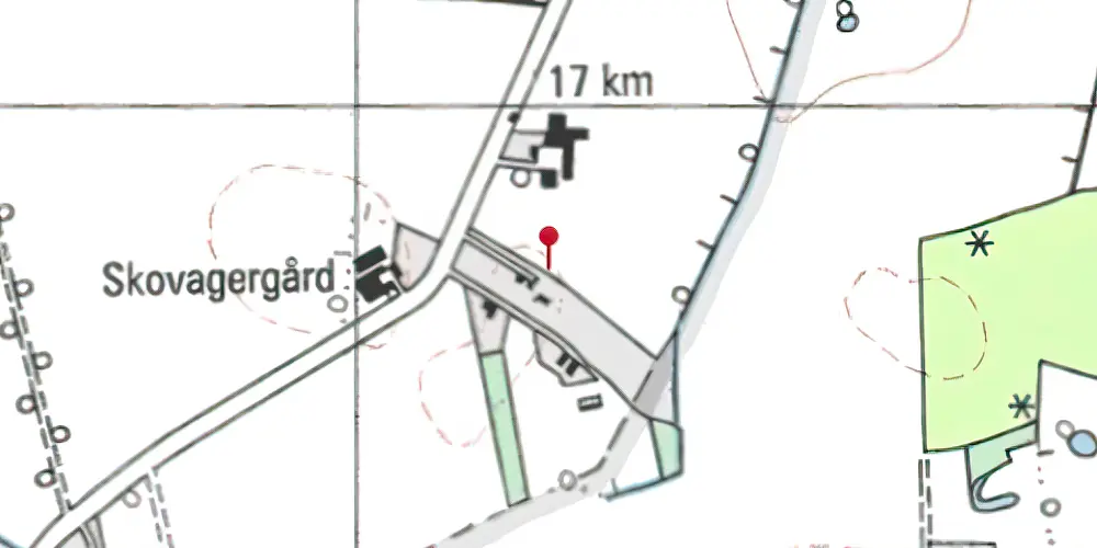 Historisk kort over Ladby (Fyn) Trinbræt med Sidespor