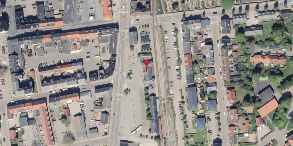 Historisk kort over Odder Station [1884-2016]