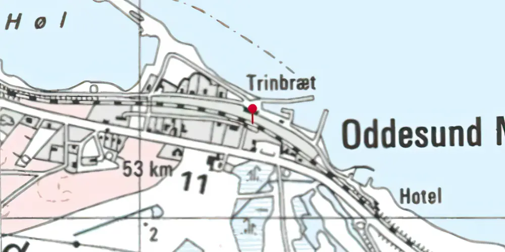 Historisk kort over Oddesund Nord Trinbræt Historisk kort over Oddesund Nord Trinbræt