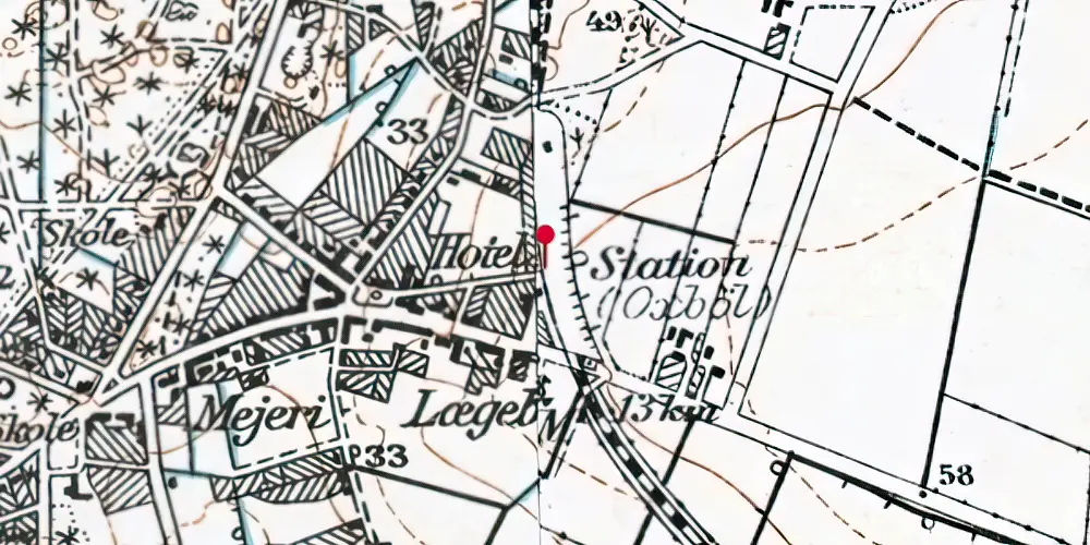 Historisk kort over Oksbøl Station Historisk kort over Oksbøl Station