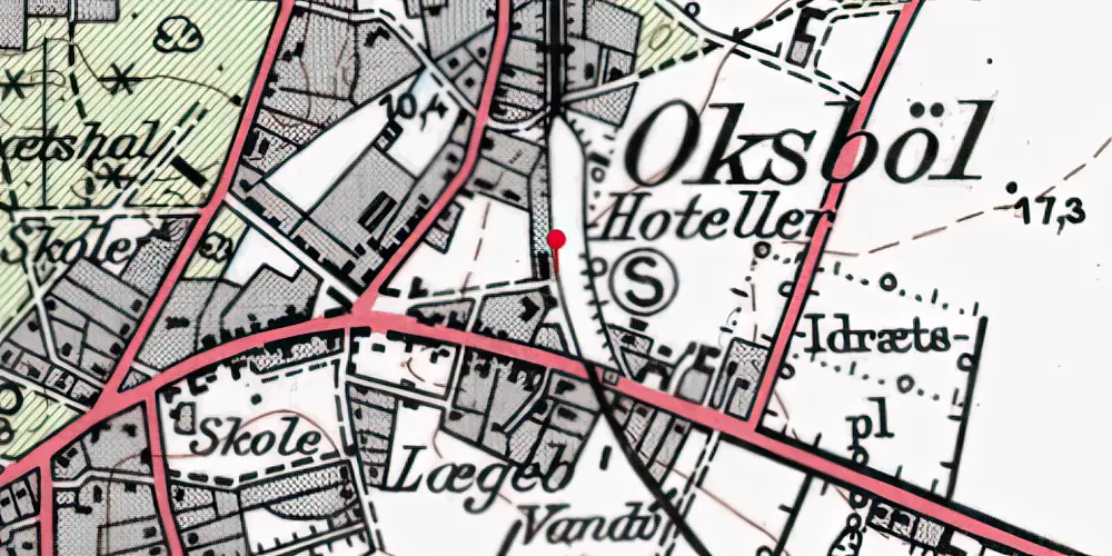 Historisk kort over Oksbøl Station Historisk kort over Oksbøl Station