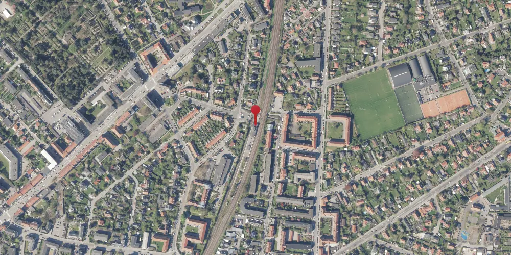 Historisk kort over Ordrup S-togstrinbræt