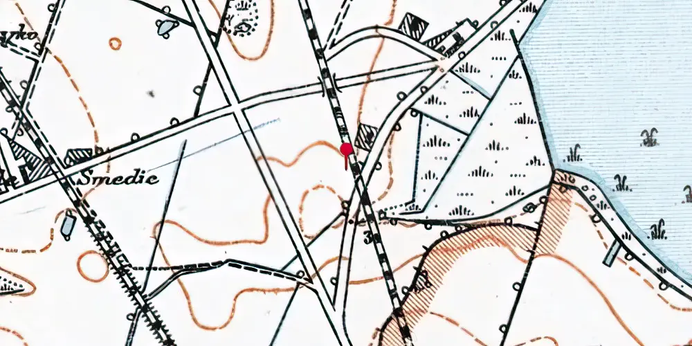 Historisk kort over Orehoved Trinbræt