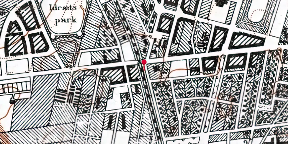 Historisk kort over Peter Bangs Vej S-togstrinbræt