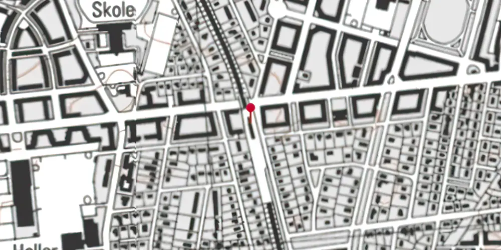 Historisk kort over Peter Bangs Vej S-togstrinbræt