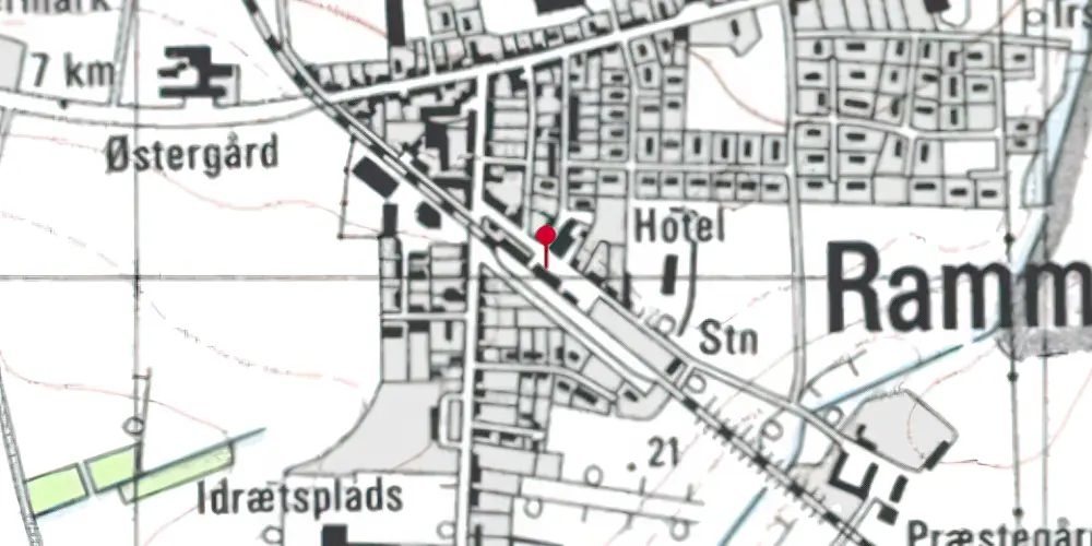 Historisk kort over Ramme Station Historisk kort over Ramme Station