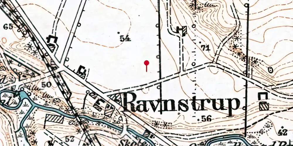 Historisk kort over Ravnstrup Station Historisk kort over Ravnstrup Station