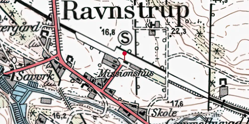 Historisk kort over Ravnstrup Station Historisk kort over Ravnstrup Station