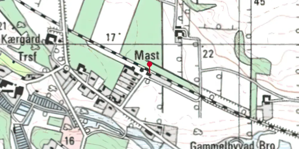 Historisk kort over Ravnstrup Station Historisk kort over Ravnstrup Station