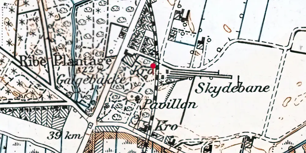 Historisk kort over Ribe Nørremark Trinbræt Historisk kort over Ribe Nørremark Trinbræt