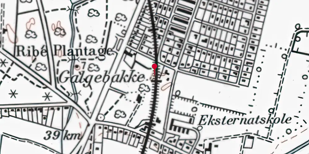 Historisk kort over Ribe Nørremark Trinbræt Historisk kort over Ribe Nørremark Trinbræt