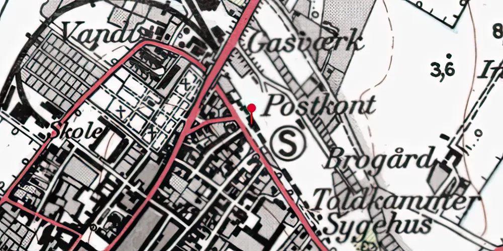 Historisk kort over Ringkøbing Station Historisk kort over Ringkøbing Station