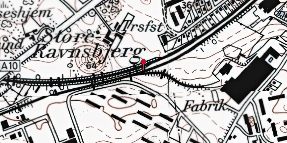 Historisk kort over Rosenhøj Trinbræt [1972-2016]