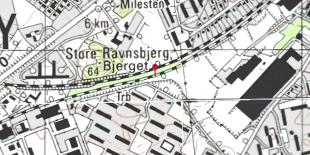 Historisk kort over Rosenhøj Trinbræt [1972-2016]