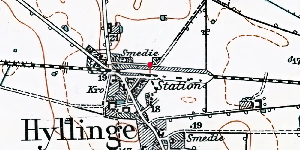 Historisk kort over Hyllinge Station Historisk kort over Hyllinge Station