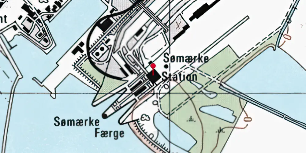 Historisk kort over Rødby Færge Station