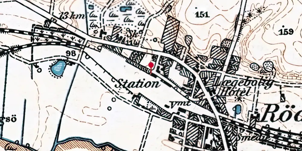 Historisk kort over Rødkærsbro Station Historisk kort over Rødkærsbro Station