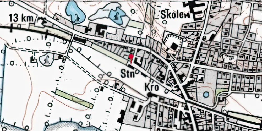 Historisk kort over Rødkærsbro Station Historisk kort over Rødkærsbro Station