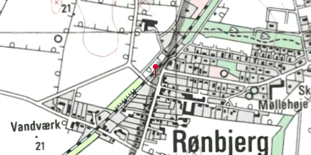 Historisk kort over Rønbjerg Station Historisk kort over Rønbjerg Station