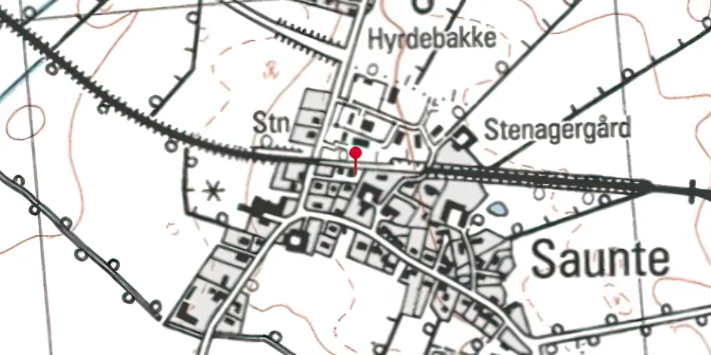 Historisk kort over Saunte Station Historisk kort over Saunte Station