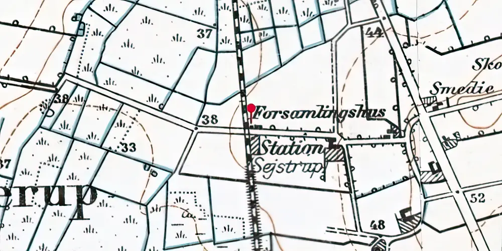 Historisk kort over Sejstrup Trinbræt