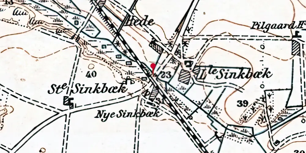 Historisk kort over Sinkbæk Trinbræt