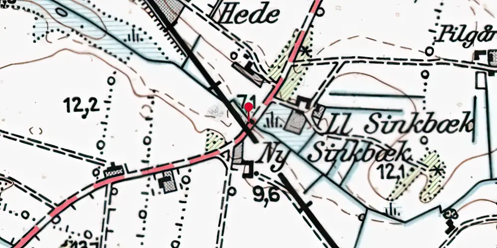 Historisk kort over Sinkbæk Trinbræt