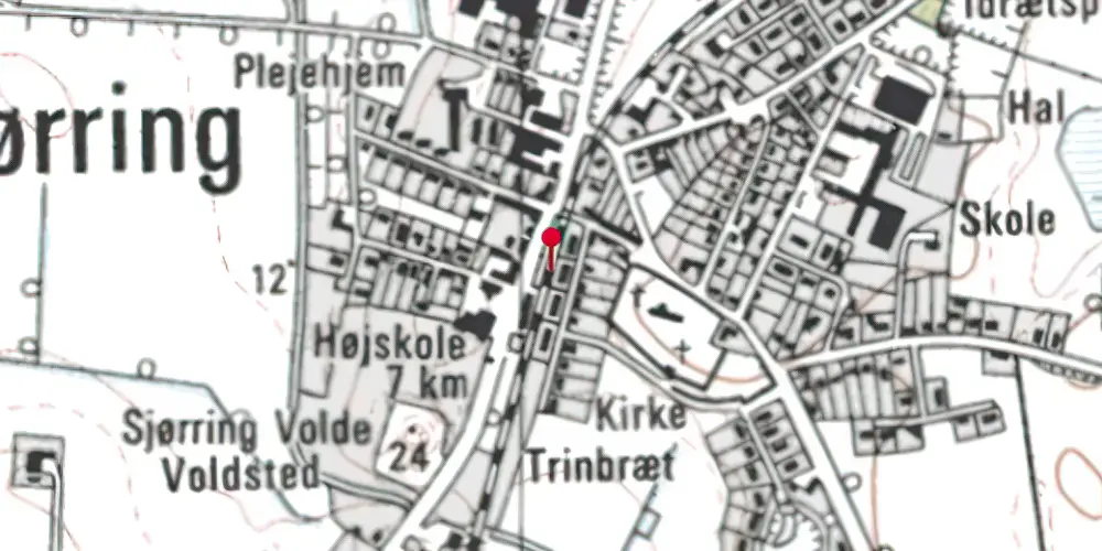 Historisk kort over Sjørring Trinbræt Historisk kort over Sjørring Trinbræt