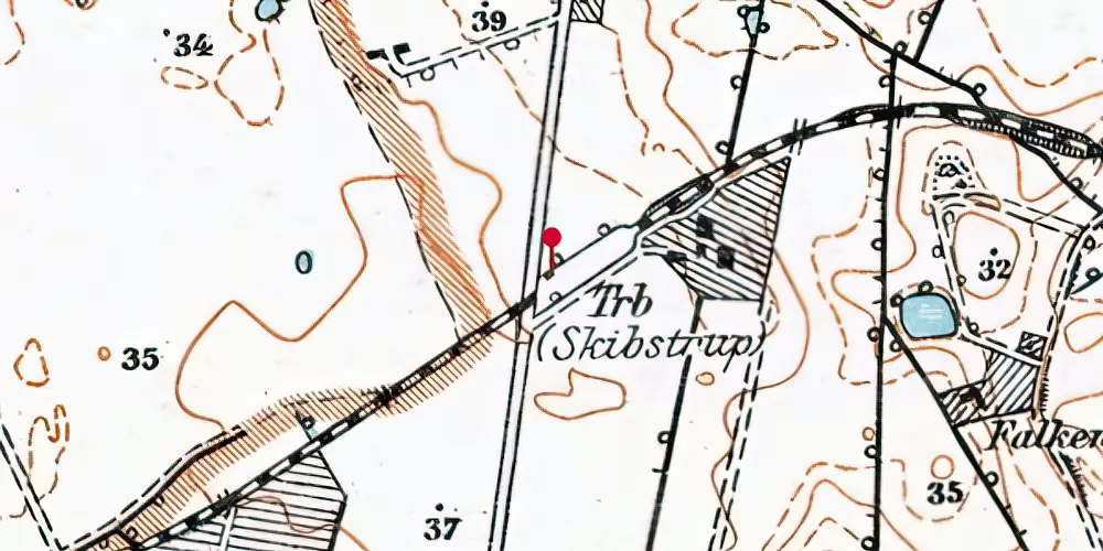 Historisk kort over Skibstrup Trinbræt