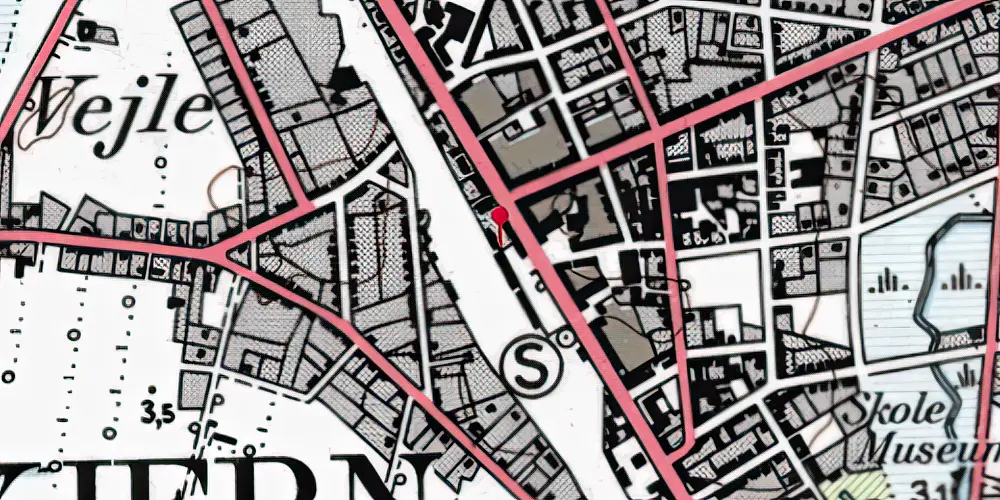 Historisk kort over Skjern Station Historisk kort over Skjern Station