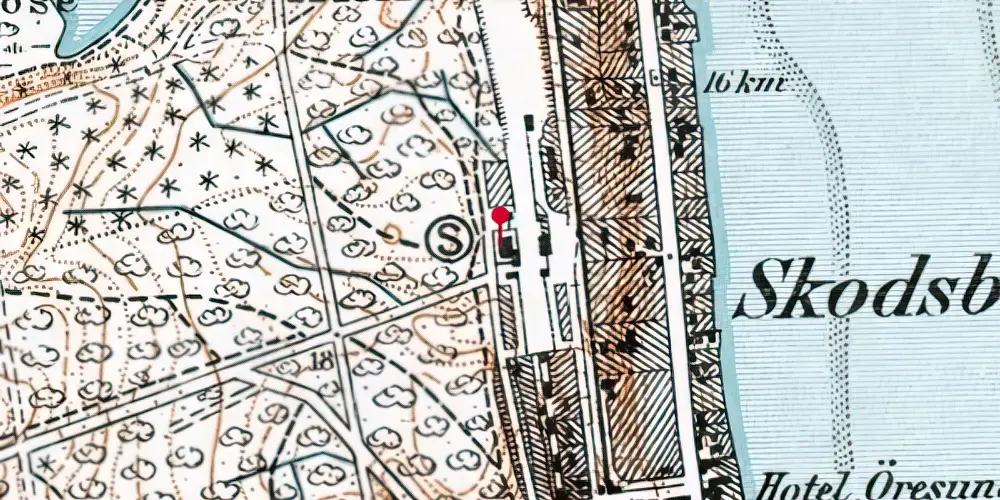 Historisk kort over Skodsborg Station