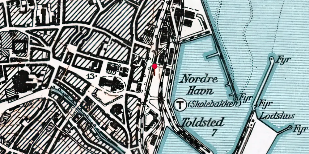 Historisk kort over Skolebakken Trinbræt [1979-2016]