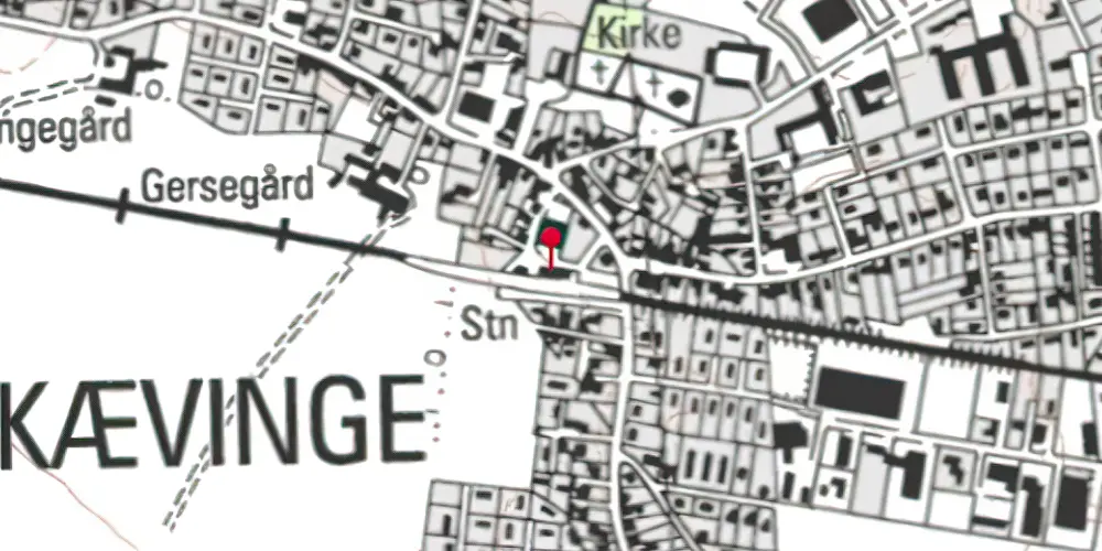 Historisk kort over Skævinge Station