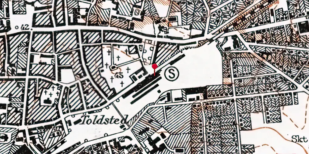 Historisk kort over Roskilde Station