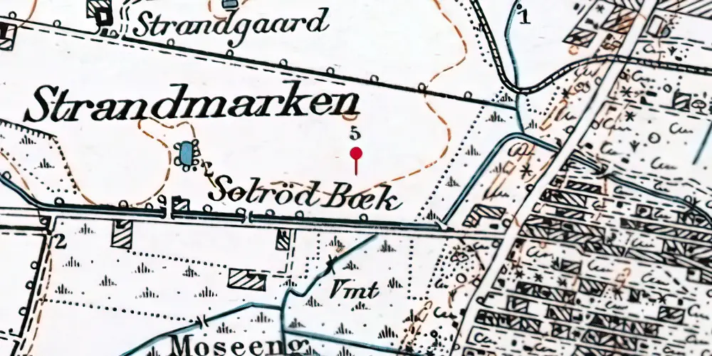 Historisk kort over Solrød Strand S-togstrinbræt