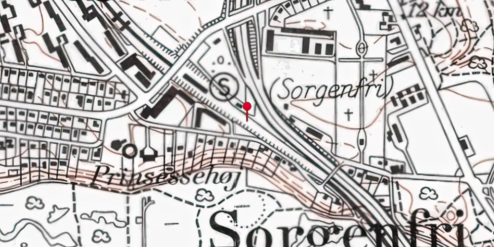 Historisk kort over Sorgenfri S-togstrinbræt [1936-1955]